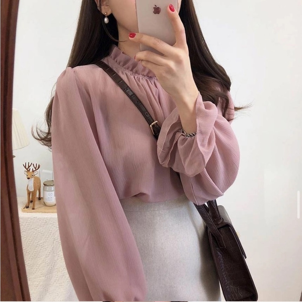Pink sheer blouse